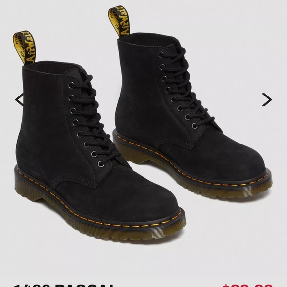 Dr. Martens 1460 PASCAL NUBUCK LEATHER LACE UP BOOTS Black 43 EU/11 US L/10 US M - Picture 8 of 12